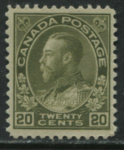 Canada 1925 KGV 20 cents olive green Admiral unmounted mint NH