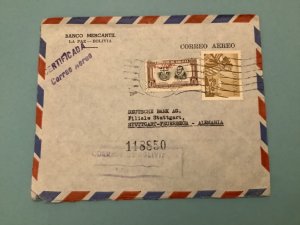 Bolivia Banco Mercantil Air Mail  Banking Stamps Cover R41541