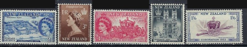 New Zealand 280-84 MNH 1953 QEII Coronation (ak2566)