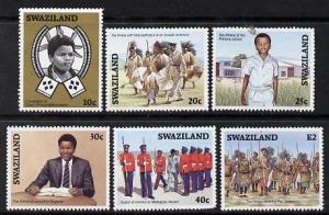 Swaziland 1986 Coronation of King Mswati set of 6 unmount...
