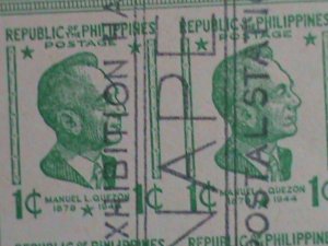 ​PHILIPPINES-1947- SC#515  75 YEARS OLD - MANUEL L. QUERZON CTO IMPERF S/S VF