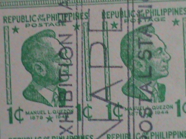 ​PHILIPPINES-1947- SC#515  75 YEARS OLD - MANUEL L. QUERZON CTO IMPERF S/S VF