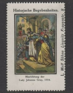 Germany- Historic Events Vignette Advertising Stamp Judgement of Lady Gray 1554