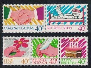 New Zealand Greetings Stamps 5v 1988 MNH SG#1455-1459