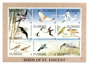 St. Vincent 1996 SC# 2290 Birds, Beach, Fauna & Flora - Sheet of 9 Stamps - MNH