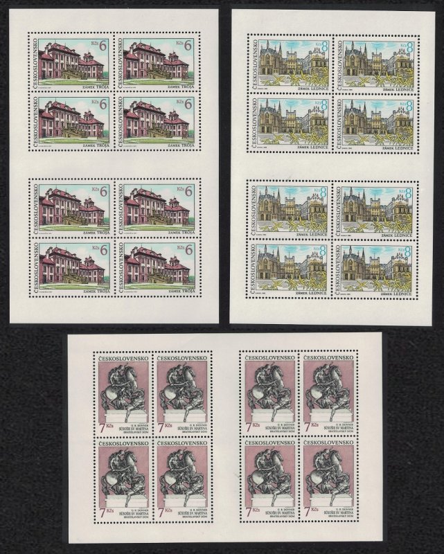 Czechoslovakia Troja Castle 3 Sheetlets 1992 MNH SG#3101-3103 MI#3126-3128