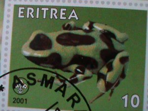​ERITREA- BEAUTIFUL LOVELY LEOPARD CTO-IMPERF S/S VF-LAST ONE FANCY CANCEL