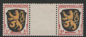 Germany - under French occupation - Scott # 4N2, mint nh, gutter pair