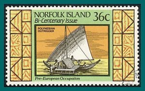 Norfolk Island 1986 Bicentenary 2, 36c Canoe, used  #399,SG403