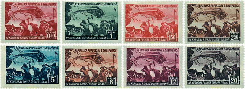 751691 HINGED ALBANIA 1948 CONSTRUCCION DE LA VIA FERREA DURRES-TIRANA
