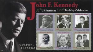 Union Island Gren St Vincent 2017 MNH JFK John F Kennedy 100th 6v M/S III Stamps