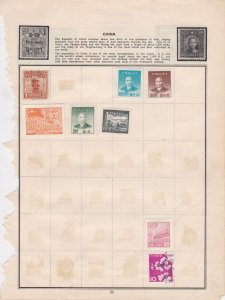 China Stamps on Album Page ref R18906