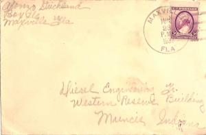 United States Florida Maxville 1937 4c-bar  1898-1968  Small opening tears at...