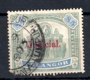 Malaya Selangor $5 Elephant Judicial Revenue CDS used WS13108