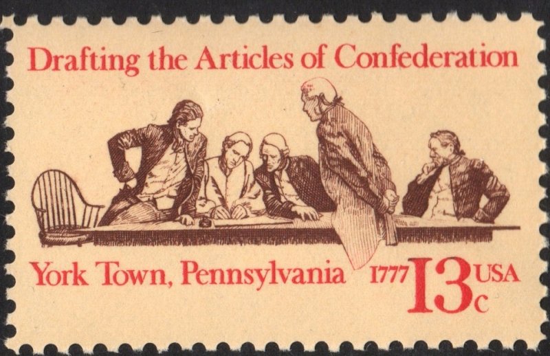 SC#1726 13¢ American Bicentennial: Articles of Confederation (1977) MNH