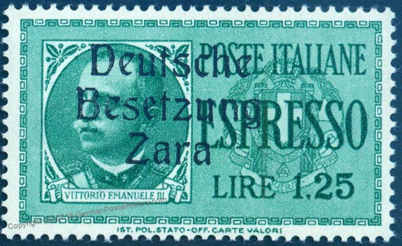 Germany WWII Italy Zara Mi21 MNH Postfrisch Croatia Zadar Expertized Ludin 92015