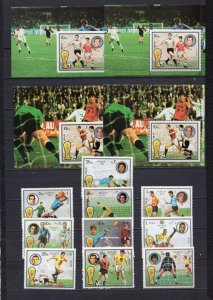 FUJEIRA 1972 SOCCER WORLD CUP GERMANY SET OF 10 STAMPS & 4 S/S MNH