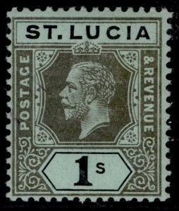 ST. LUCIA GV SG85, 1s black/green, LH MINT.