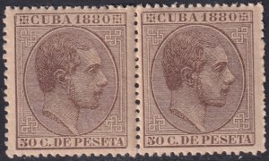 Cuba 1880 Sc 92 pair MNH** gum crazing/toning