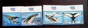 FIJI Sc 1187-90 NH ISSUE OF 2008 - WHALES