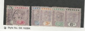 Grenada, Postage Stamp, #39-40 Used, 42-45 Mint Hinged, 1895-99