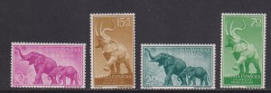 Spanish Guinea #348-349,B43-B44 MNH 1957 elephants