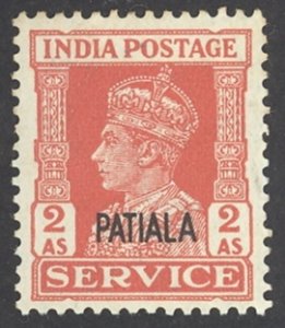 India Patiala Sc# 108 MH 1946 2a overprint King George VI