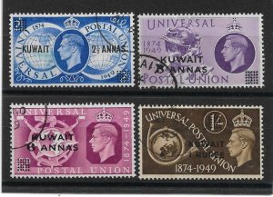 KUWAIT 1949 UPU SET SG 80/83 FINE USED Cat £18