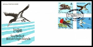 British Virgin Islands 385-388 Birds U/A FDC