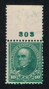 GENUINE SCOTT #273 F-VF MINT OG NH 1895 DARK GREEN WIDE TOP PLATE 303 PNS SINGLE