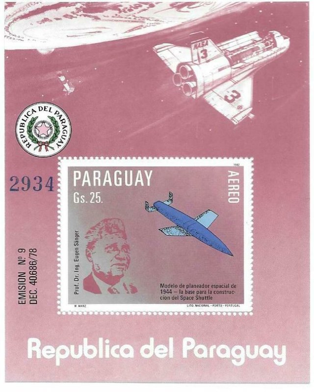 1983    PARAGUAY  -  PROFESSOR DR. ING EUGEN SANGER  -  MNH