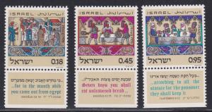 Israel # 484-486, Exodus - Passover, NH Tab Set, 1/2 Cat.