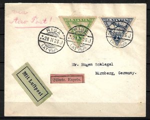 LATVIA STAMPS 1925 COVER TO GERMANY