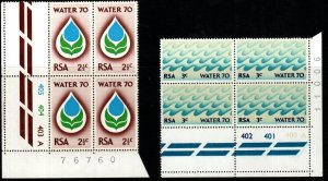 SOUTH AFRICA SG299/300 1970 WATER 70 CAMPAIGN BLOCK OF 4 MNH