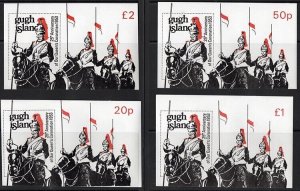 Great Britain Locals GUGH ISLAND 1978 CORONATION ANN. 4 imperf m/s Guards mint