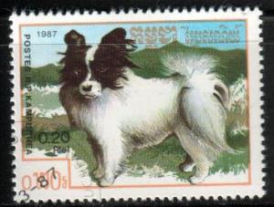 Dog, Papillon, Cambodia stamp SC#768 used