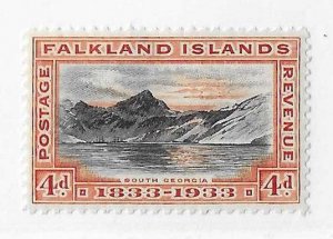 Falkland Islands Sc #70  4p LH VF