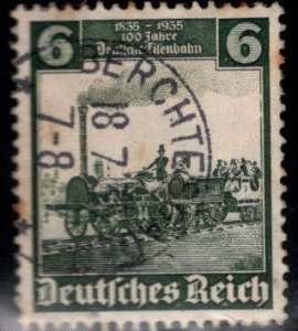 Germany Scott 459 Used steam locomotive stamp