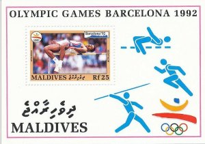 Maldive Islands 1992 MNH Stamps Souvenir Sheet Scott 1756 Sport Olympic Games