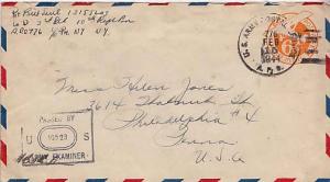 United States, U.S. A.P.O.'s, Postal Stationery, Airmail, Censored, Italy