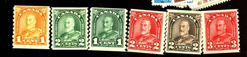 Canada #178-183 MINT FVF OG HR Cat$85