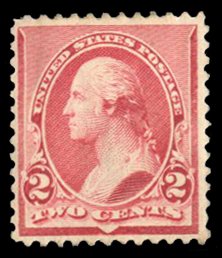 United States, 1890 Issue #220 Cat$20, 1890 2c carmine, used, hinge remnant