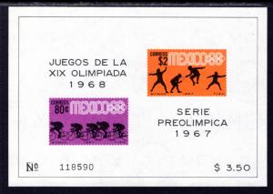 Mexico 985a Olympics Souvenir Sheet MNH VF