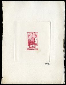 French Colonies, French Morocco #150P, 1939 Sefrou, Stage Die proof in red, w...