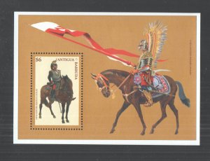 B1439 Antigua & Barbuda Military Horses 19Th Century French Cavalry 1Bl Mnh