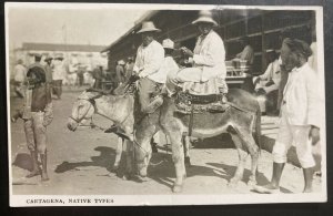 1950s Cartagena Colombia RPPC postcard Cover To England Native Types