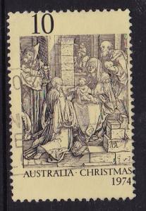 Australia - Christmas 1974- 10c Blk on cream-used 