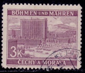 Bohemia and Moravia, 1939, Building in Zlin, 3k, used**