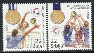 0456 SERBIA 2011 - Year of Volleyball Gold Medals - Sport - MNH Set