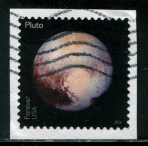 5077 US (47c) Pluto Explored SA, used on paper